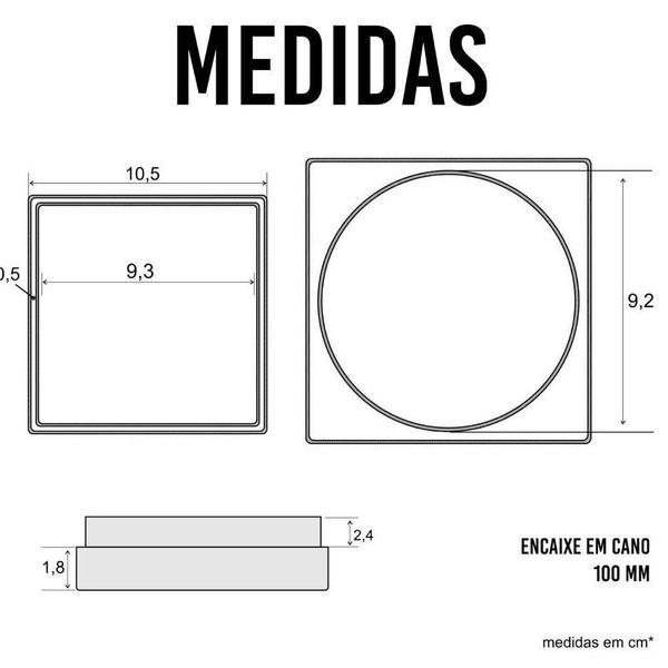 Imagem de Kit 10Un Ralo Oculto 10X10Cm Invisível Piso Porcelanato Aeou