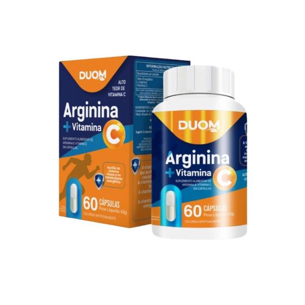 Imagem de Kit 10un Suplemento Alimentar Arginina+Vitamina C 60Cp- Duom