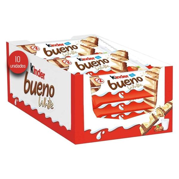 Imagem de Kit 10Und Chocolate Kinder Bueno White 43G