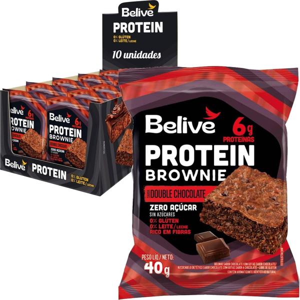 Imagem de Kit 10Und Protein Brownie Double Chocolate Zero Belive 40G