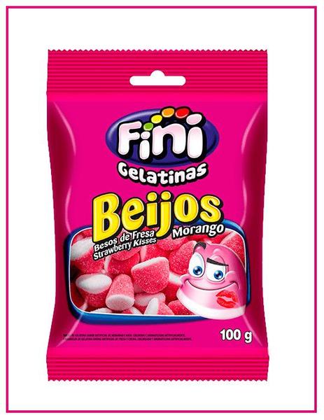 Kit 10x Balas Fini Beijos De Morango 100g - Cimed - Sistema Imagem de Kit 10x Balas Fini Beijos De Morango 100g - Cimed