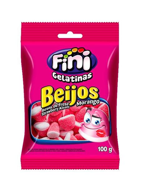 Kit 10x Balas Fini Beijos De Morango 100g - Cimed - Sistema Imagem de Kit 10x Balas Fini Beijos De Morango 100g - Cimed