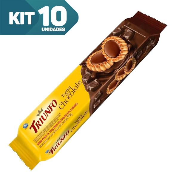Kit 10x Biscoito Bolacha Pacote 90g Triunfo Tortinhas Recheado Imagem de Kit 10x Biscoito Bolacha Pacote 90g Triunfo Tortinhas Recheado