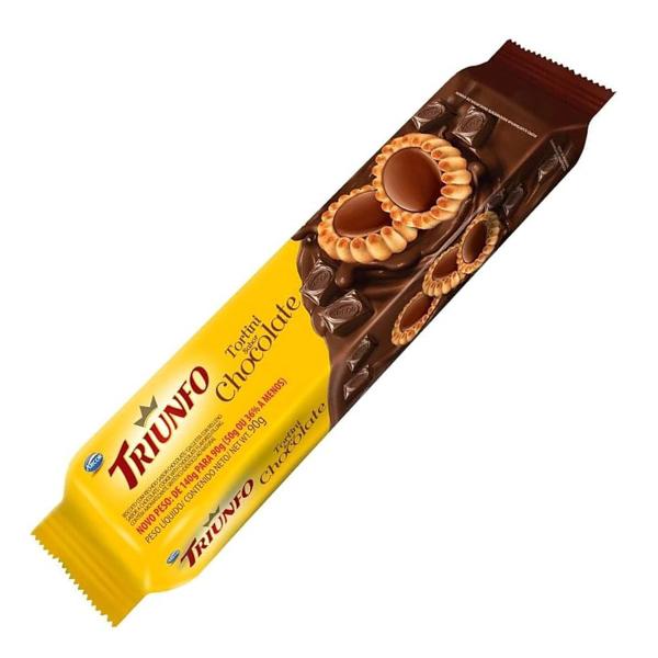 Kit 10x Biscoito Bolacha Pacote 90g Triunfo Tortinhas Recheado Imagem de Kit 10x Biscoito Bolacha Pacote 90g Triunfo Tortinhas Recheado