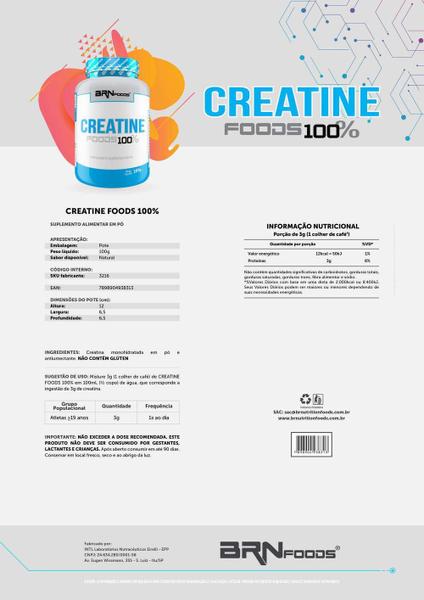 Kit 10X Creatina 100G - Brn Foods Imagem de Kit 10X Creatina 100G