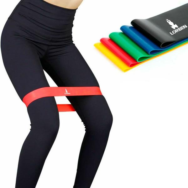 Imagem de Kit 10x Faixas Elásticas Mini Band Resistentes Yoga Pilates