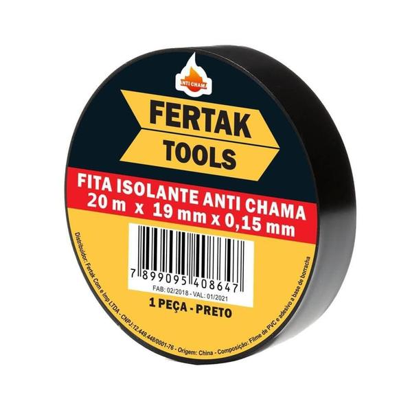 Imagem de Kit 10X Fita Isolante Antichama, 10M X 19 Mm Fertak Cod 3410