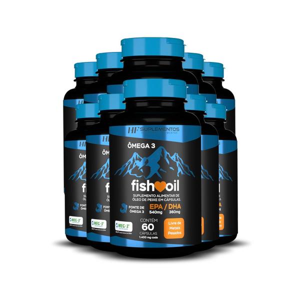 Imagem de Kit 10X Omega 3 Fish Oil Meg 3 60 Cps Hf Suplementos