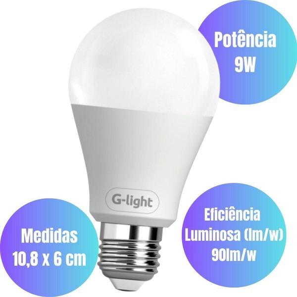 Imagem de Kit 11 Lâmpadas Led 9W E27 Autovolt 6500K Branco Frio Cor Da