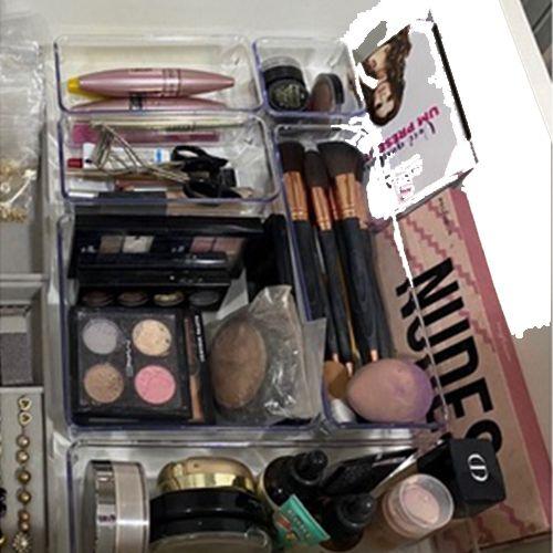 Kit 11 Organizador Multiuso Modular Gavetas Acrílico Quad GRANDE - Rebirth Imagem de Kit 11 Organizador Multiuso Modular Gavetas Acrílico Quad GRANDE