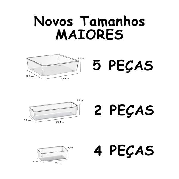 Kit 11 Organizador Multiuso Modular Gavetas Acrílico Quad GRANDE - Rebirth Imagem de Kit 11 Organizador Multiuso Modular Gavetas Acrílico Quad GRANDE