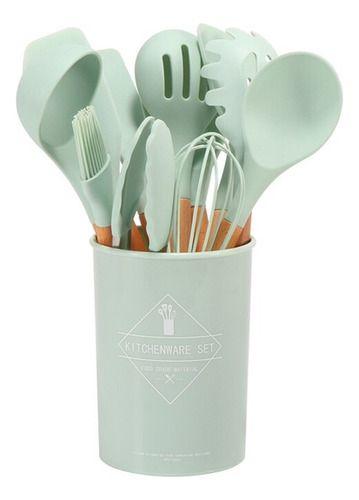 Imagem de Kit 11 Utensílios De Silicone Colher Conchas Antiaderente