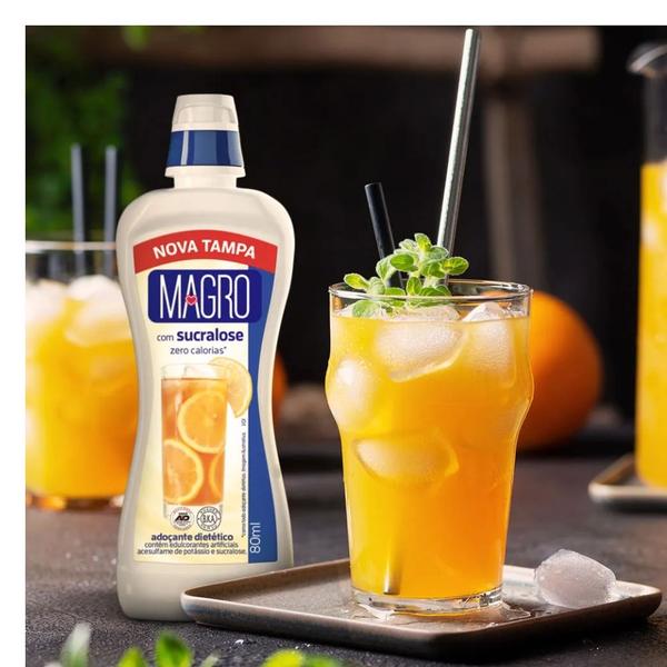 Kit 12 adocante liquido dietetico magro c/ sucralose zero calorias nao contem gluten lowcucar 80ml Imagem de Kit 12 adocante liquido dietetico magro c/ sucralose zero calorias nao contem gluten lowcucar 80ml