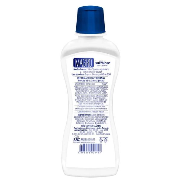 Kit 12 adocante liquido dietetico magro c/ sucralose zero calorias nao contem gluten lowcucar 80ml Imagem de Kit 12 adocante liquido dietetico magro c/ sucralose zero calorias nao contem gluten lowcucar 80ml