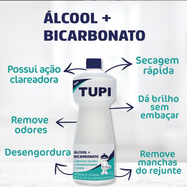 Imagem de Kit 12 Álcool + Bicarbonato Tupi 1Litro Limpeza Eficiente e Prática em Múltiplas Superfícies