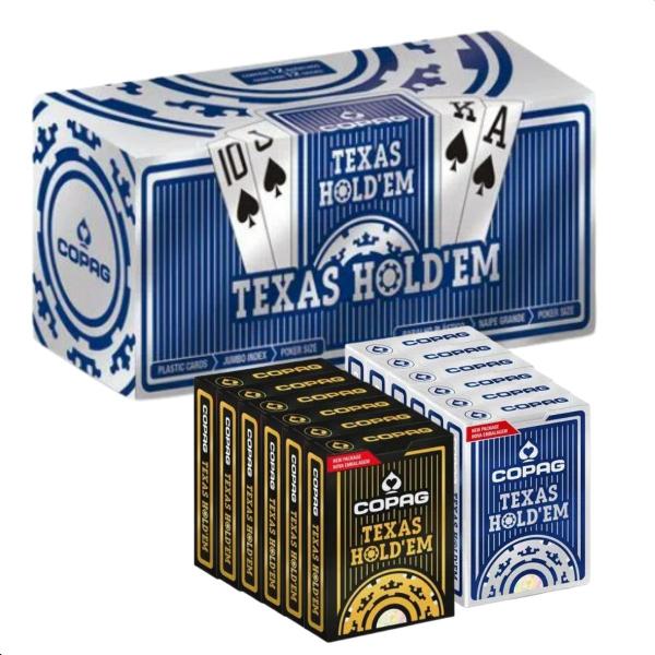 Imagem de Kit 12 Baralho Plástico Texas Hold'em NG - Poker Size Cx 12