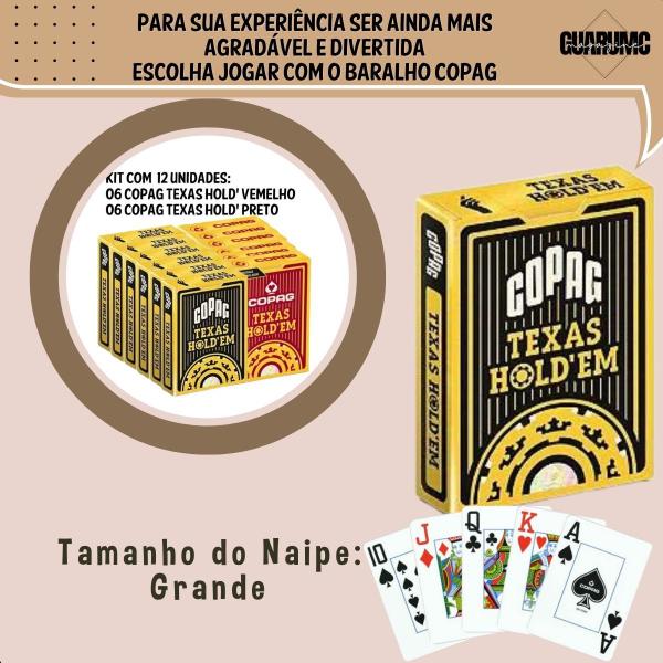 Imagem de Kit 12 Baralho Plástico Texas Hold'em NG - Poker Size Cx 12 COPAG