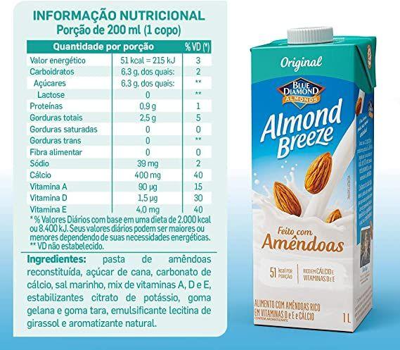 Imagem de Kit 12 Bebida Vegetal de Amendoas Almond Breeze Original 1L