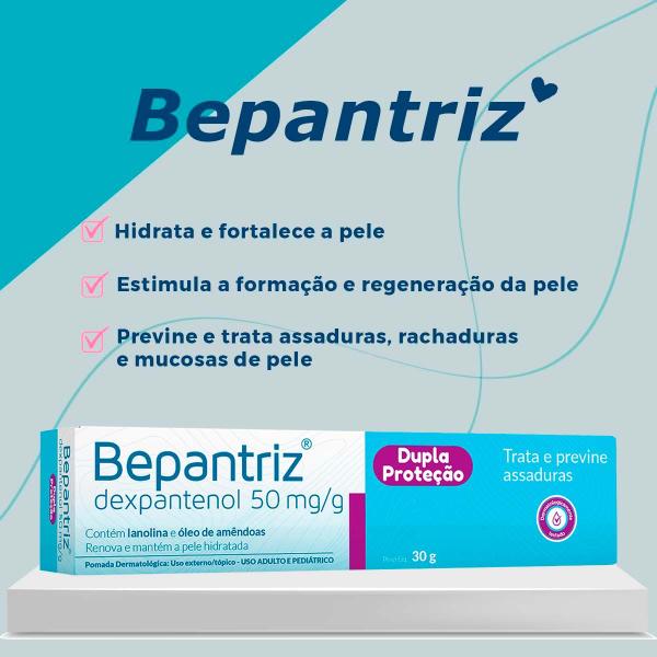 Imagem de kit 12 Bepantriz Pomada Dermatológica Dexpantenol com 30g