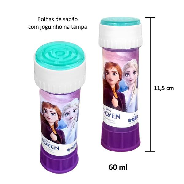 Imagem de Kit 12 Bolinhas de Sabão Frozen c/ Joguinho Caixa Atacado