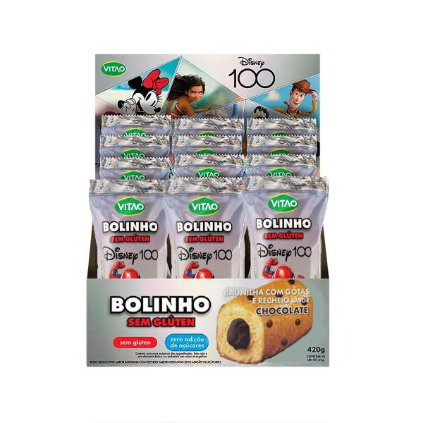 Imagem de Kit 12 Bolinho Disney Sabor Baunilha Com Gotas De Chocolate Sem Açúcar 35g Vitao