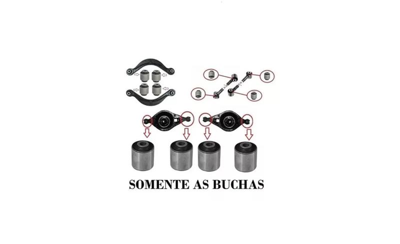 Imagem de Kit 12 Buchas Suspensão Traseira Ford Fusion 2007/2012