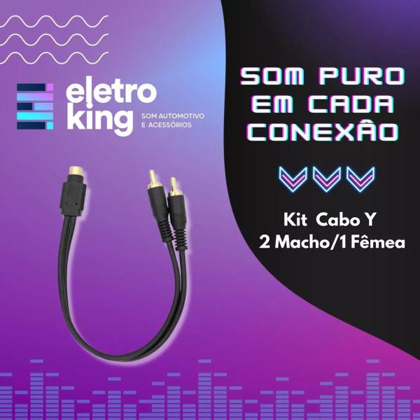 Imagem de Kit 12 Cabos De Áudio Rca Y 2 Macho Para 1 Fêmea Atacado