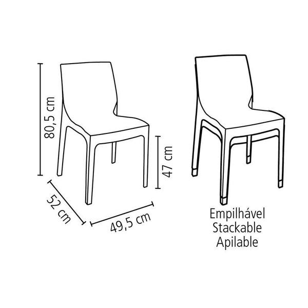 Imagem de Kit 12 cadeiras plastica monobloco alice camurca tramontina