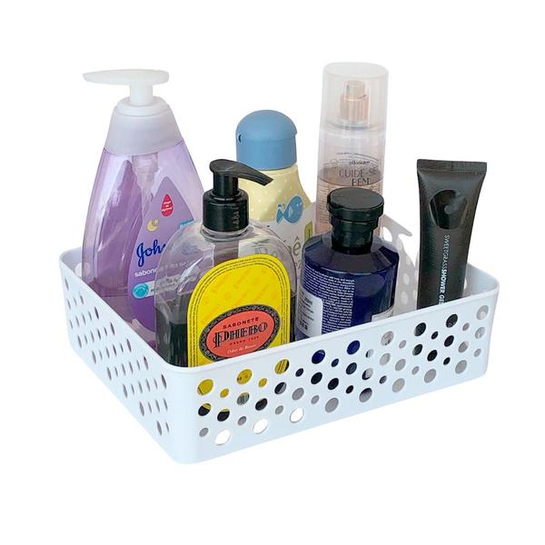 Kit 12 caixa cesto organizador multiuso lavanderia armário cozinha escritório closet gaveta infantil - Usual Plastic Imagem de Kit 12 caixa cesto organizador multiuso lavanderia armário cozinha escritório closet gaveta infantil