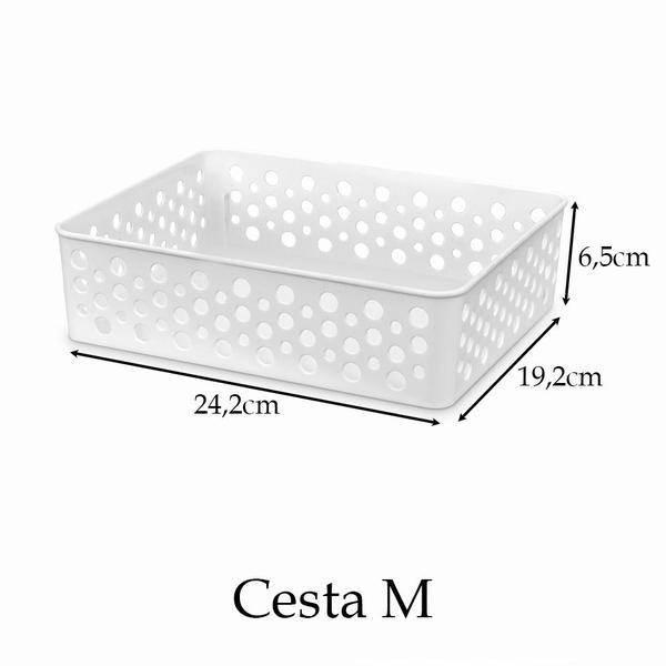 Kit 12 caixa cesto organizador multiuso lavanderia armário cozinha escritório closet gaveta infantil - Usual Plastic Imagem de Kit 12 caixa cesto organizador multiuso lavanderia armário cozinha escritório closet gaveta infantil
