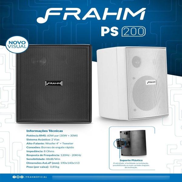 Imagem de Kit 12 Caixas de Som Acústica Frahm PS200 New Passiva Branca - 60 Watts Rms