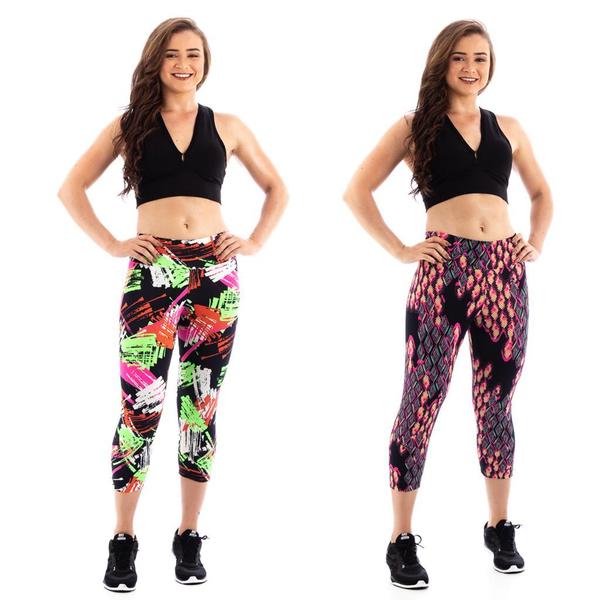 Imagem de Kit 12 Calças Legging Corsário Suplex Estampada