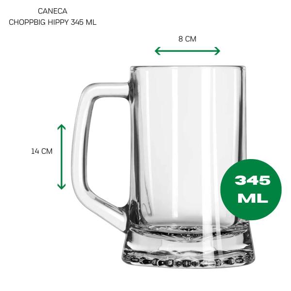 Imagem de Kit 12 Caneca 345ml Para Chopp Cerveja Transparente