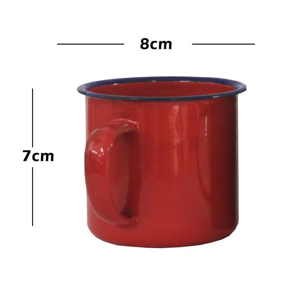 Imagem de Kit 12 caneca esmaltada 240 ml xícara café chá retrô