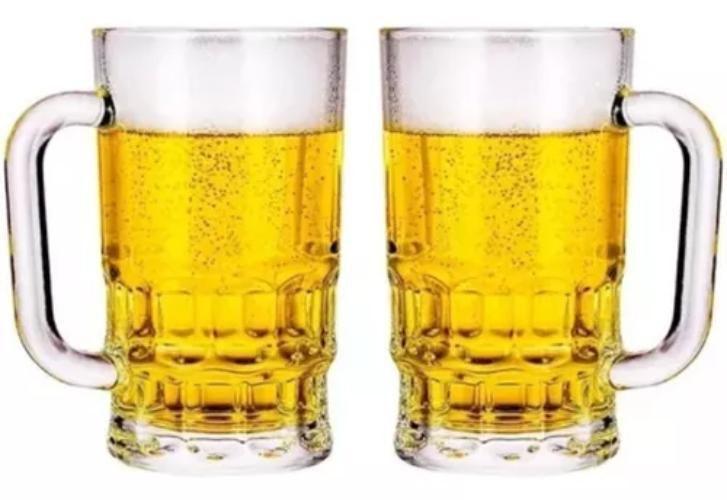 Imagem de Kit 12 Canecas Chopp De Vidro 360Ml Cerveja Bar