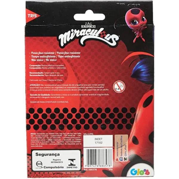 Imagem de Kit 12 Canetas Hidrocor Ponta Fina Miraculous Lady Bug - Tris