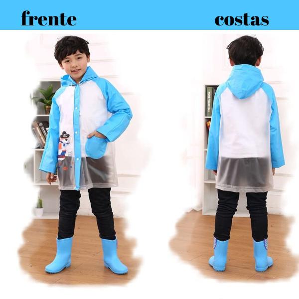 Imagem de kit 12 Capa de chuva infantil para menina menino com capuz e bolsos pvc reforçada escolha a sua