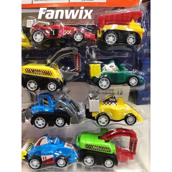 Imagem de Kit 12 Carrinhos Fricção Combinação De Carros Construção E Carros De Corrida Brinquedo infantil Coleção, Fanwix