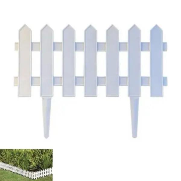 Imagem de Kit 12 Cercas Decorativa Jardim De Plástico Branco Total4,86m