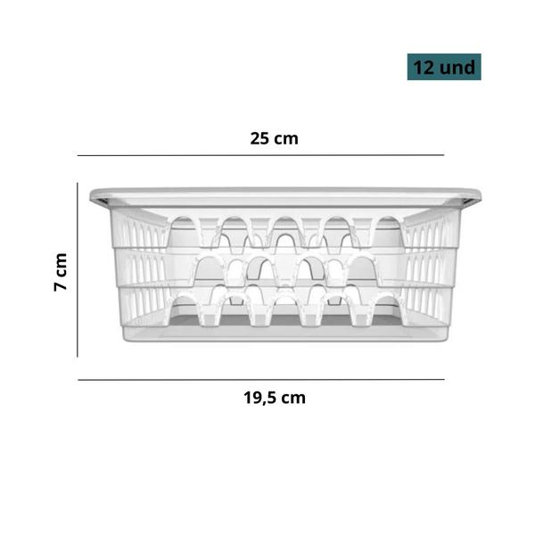 Imagem de Kit 12 Cesto Cestinho Organizador Multiuso Retangular Grande Decorativo Design Versátil Prático