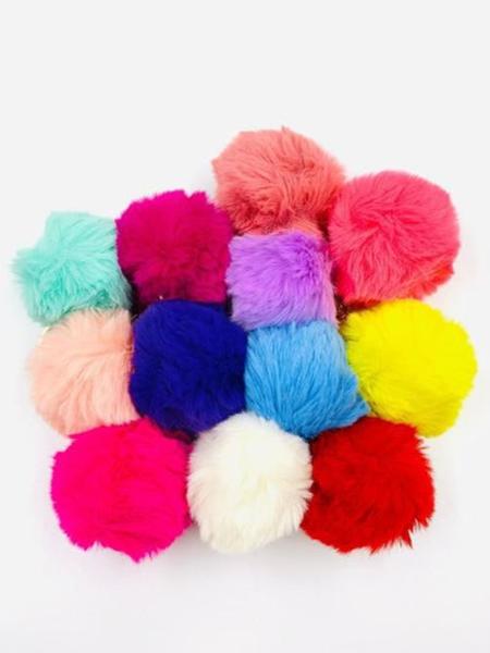 Imagem de Kit 12 Chaveiros De Pompom Pelúcia Peludo Macio Bolsa