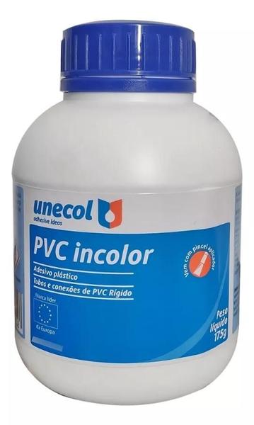 Imagem de Kit 12 Cola Cano Pvc Unecol Adesivo Plástico 175g Com Pincel Aplicador Secagem Rápida