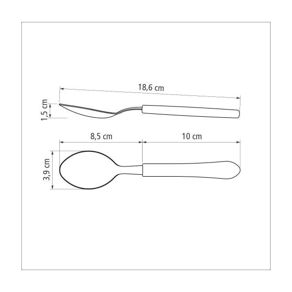 Imagem de Kit 12 Colher de mesa Leme Inox Preta Tramontina