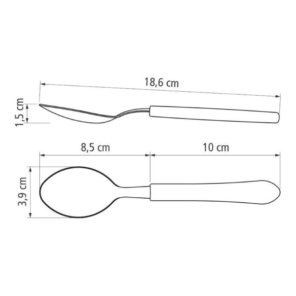 Imagem de Kit 12 Colher de Mesa Tramontina Leme Inox Cabo Preto