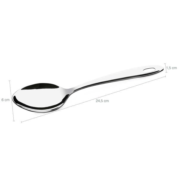 Imagem de Kit 12 Colheres para Servir Arroz Molhos 24,5cm para Restaurantes Buffets Hotéis Aço Inox Brinox