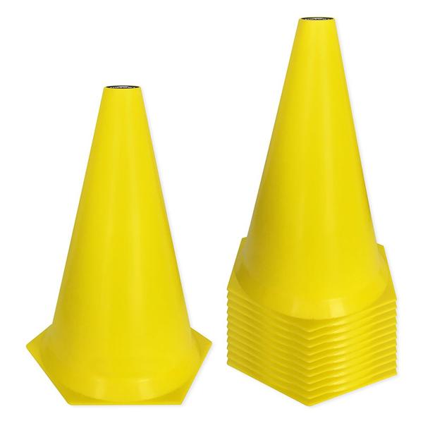 Imagem de Kit 12 Cones de Marcação de Plástico Muvin - 24cm - Treinamento Funcional, Agilidade e Fortalecimento