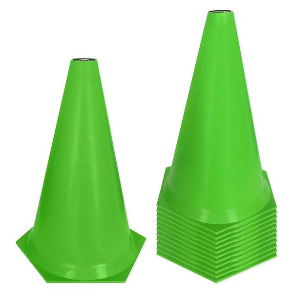 Imagem de Kit 12 Cones de Marcação de Plástico Muvin - 24cm - Treinamento Funcional, Agilidade e Fortalecimento