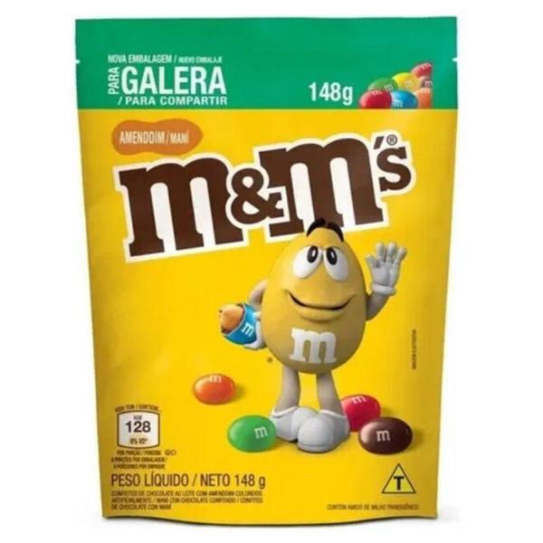 Imagem de Kit 12 Confeitos Chocolate Aoleite Amendoim M&m's Sachê 148g - Mars