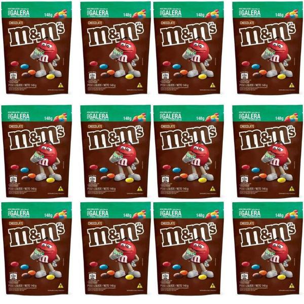 Imagem de Kit 12 Confeitos Chocolate Aoleite M&m's Sachê 148g - Mars