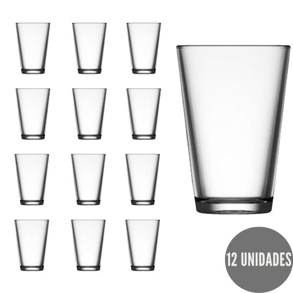 Imagem de Kit 12 Copos 350ml Vidro Cairo Água Transparente Suco Drink